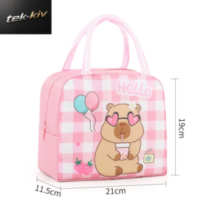 Lunchtasche Mit Cartoon-Capybara-Motiv, Isolierter Lebensmittelbehälter, Tragbare Thermo-Bento-Box-Tasche Für Die Schule, Umweltfreundliche Mahlzeitstasche Für Kinder